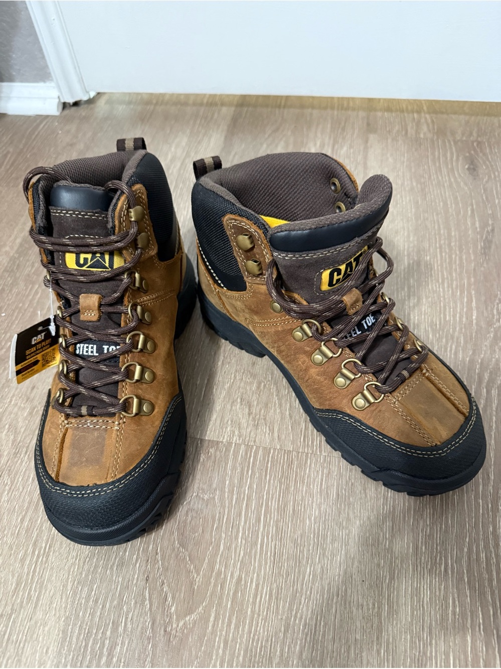CAT Brown Steel Toe Men's Work Boots